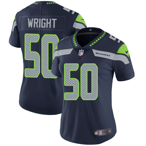 2019 Women Seattle Seahawks #50 Wright blue Nike Vapor Untouchable Limited NFL Jersey->women nfl jersey->Women Jersey